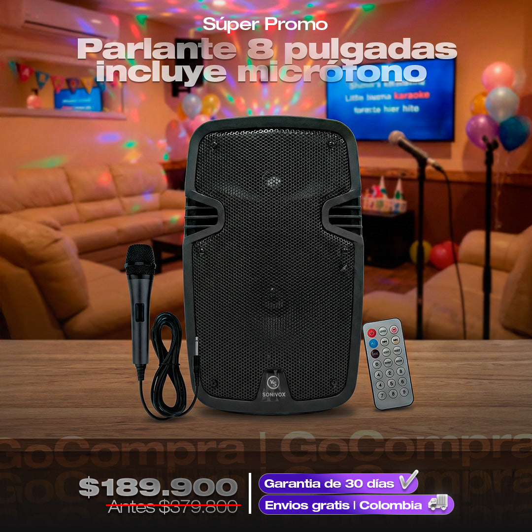 Parlante 8 Pulgadas Microfono Incluido