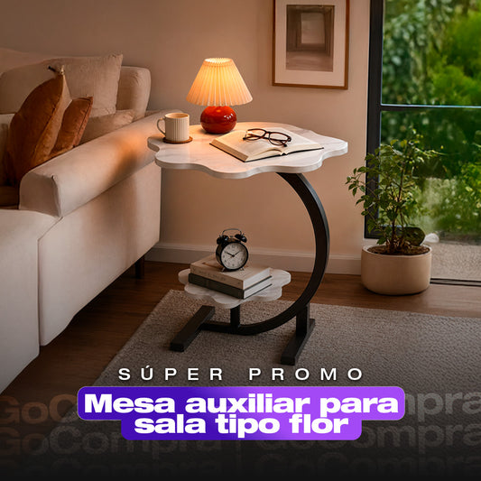 MESA AUXILIAR PARA SALA FLOR DE 2 NIVELES
